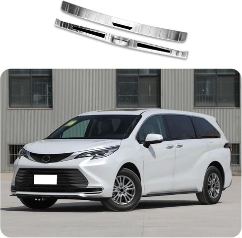 Car Accessories Inside and Outside Rear Bumper Protector Sill Plate Guard Cover Trim Protective Frame Molding B Style Compatible withToyota Sienna 2020 2019 2018-2011 in Saudi Arabia