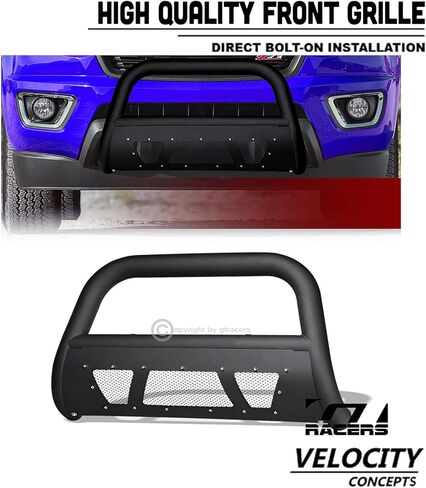 Bull Bar Brush Bumper Guard Studded Steel Mesh Matte Black Compatible with 2015-2019 Chevy Colorado/Canyon in Kuwait