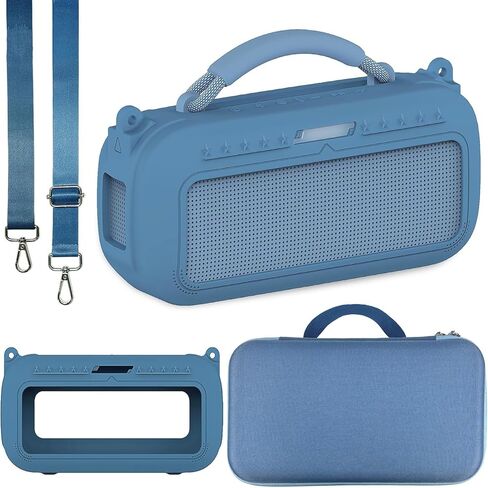 غطاء سيليكون jchpine وحالة حمل صلبة لمكبر صوت محمول بوس سويلينك ماكس ، علبة سفر واقية لحالة مكبر الصوت بوس ساوندلينك ماكس مع حزام الكتف (العلبة السوداء) in Kuwait