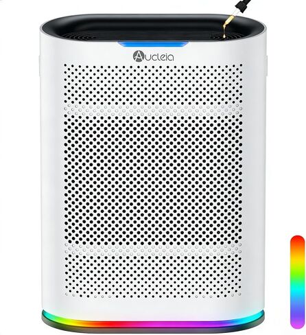 Air Purifiers for Home Large Room Cover 2,100 Ft²,Home Air Purifier with Air Quality Monitor & Aromatherapy,Auto H13 Air Purifier Removes Pets Hair Dust Smoke Odor,with 7 Colors Light(Black) in Saudi Arabia