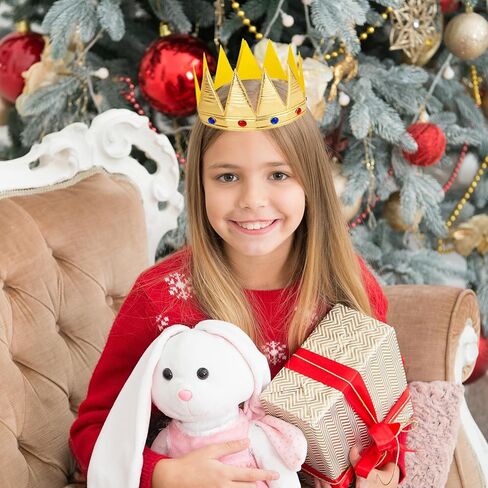 6 Pcs King Crowns for Men, Golden King Crown & Queen Tiara Set, Party Plastic Crown, Birthday Party Ball Headwear and Clothing Accessories in Kuwait