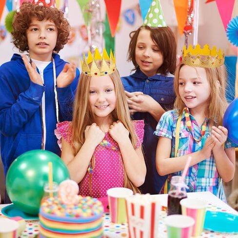 6 Pcs King Crowns for Men, Golden King Crown & Queen Tiara Set, Party Plastic Crown, Birthday Party Ball Headwear and Clothing Accessories in Kuwait