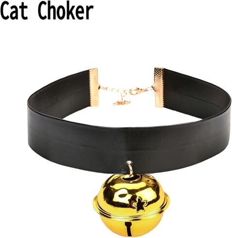 Black Cat Costume Accessories Set, Faux Eye Mask, Choker with Bell, Ear Headband, Tail, Halloween Cosplay Party Dress Up Kit in Kuwait