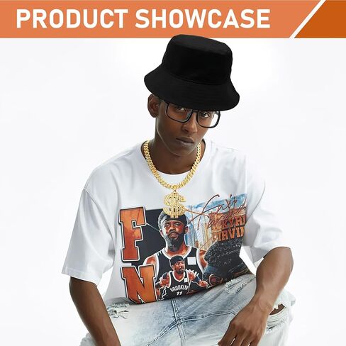 90s Accessories Outfit for Women/Men 80s Hip Hop Costume Kit Old School Rapper DJ Hat Sunglasses Dollar Sign Ring Gold Rope Chain Necklace Jewelry Set for Fancy Dress Cosplay Party Decorations in Kuwait