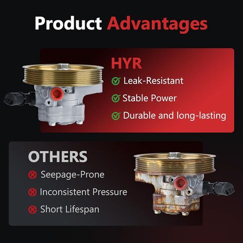 مضخة توجيه كهربائية HYR مع بكرة متوافقة مع Honda Odyssey 2005-2010، Pilot 2005-2008 & Acura MDX 2007-2013، V6 3.5L 3.7L، استبدال # 21-5442 56110RGL305، 56110RGLA01 in Kuwait