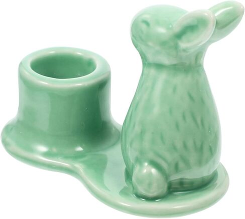Alipis Rabbit Candlestick Vintage Candle Holder for Candle Easter Bunny Present Pillar Candles Holders Egg Stands Dining Table Decor Candle Holder Table Decor Ornaments Ceramics Spa Banquet in Saudi Arabia