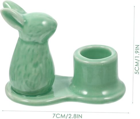 Alipis Rabbit Candlestick Vintage Candle Holder for Candle Easter Bunny Present Pillar Candles Holders Egg Stands Dining Table Decor Candle Holder Table Decor Ornaments Ceramics Spa Banquet in Saudi Arabia