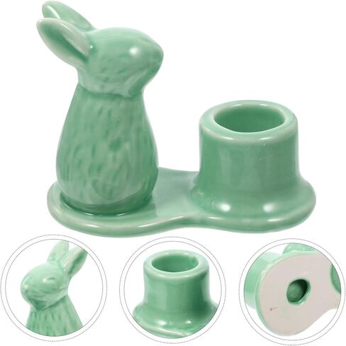 Alipis Rabbit Candlestick Vintage Candle Holder for Candle Easter Bunny Present Pillar Candles Holders Egg Stands Dining Table Decor Candle Holder Table Decor Ornaments Ceramics Spa Banquet in Saudi Arabia