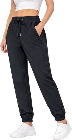 Women's Stretch Active Pants Quick Dry Breathable Elastic Waist Casual Pants with Zipper Pockets in Saudi Arabia