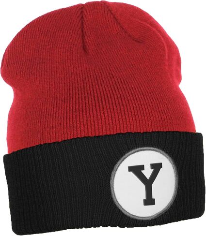 Daxton Custom A to Z Initial Letters Cuff Red Black Hat Beanie Warm Knit Skull Cap in Kuwait