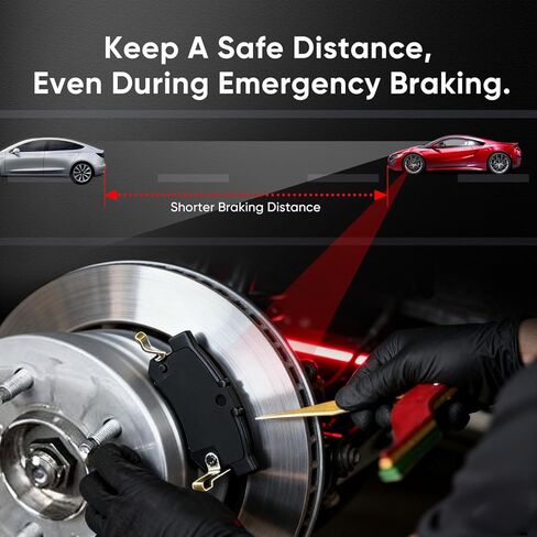 مجموعة وسادات فرامل قرصية سيراميك ممتازة أمامية وخلفية تناسب كيا سول 2.4 لتر 2010-2013، لسيارة هيونداي سوناتا 2008-2010، لسيارة هيونداي إلنترا 2010، 8 قطع (مع الأجهزة) in Kuwait