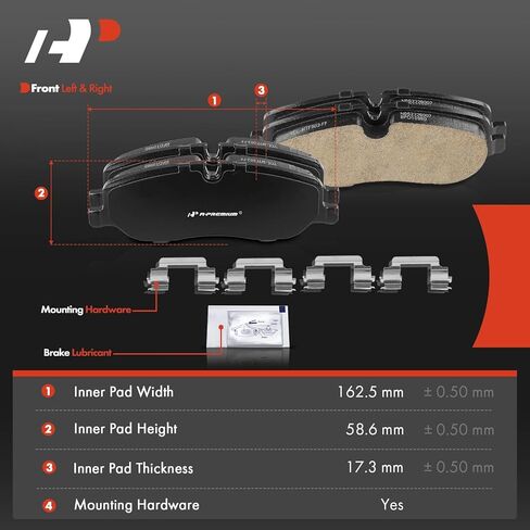 مجموعة وسادات الفرامل الأمامية المصنوعة من السيراميك A-Premium متوافقة مع Land Rover Range Rover 2006-2009، Range Rover Sport 2006-2009، LR3 2005-2009، 4 عبوات in Saudi Arabia
