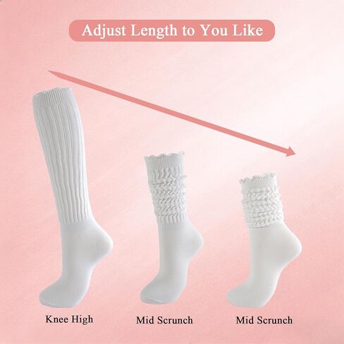 6 Pairs Ruffle Scrunch Boot Socks Womens Slouch Soft Warm Knit Legging Socks for Women Ruffle Boot Sock in Kuwait