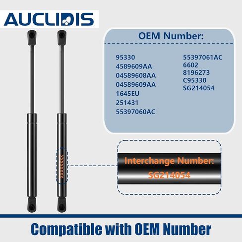 6602 Rear Window Shocks Struts Lift Supports Gas Springs Compatible with Jeep Wrangler Jk 2007 2008 2009 2010, Replace OE# SG214054, Set of 2 by AUCLIDIS in Saudi Arabia