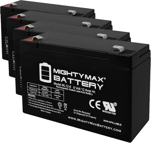 بطارية مايتي ماكس 6 فولت 12 أمبير F2 SLA بديلة لـ Yuasa MP10، NPX-50، NP12-6 in Kuwait