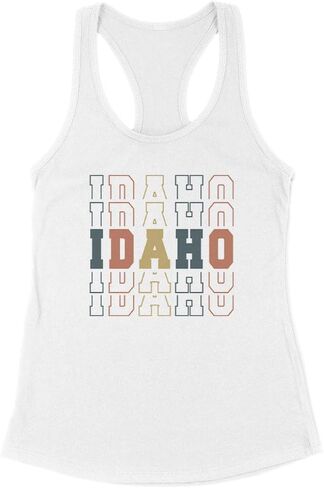 TeesAndTankYou Stacked Idaho Tank Top Fitted Racerback Women's in Kuwait