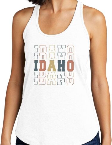 TeesAndTankYou Stacked Idaho Tank Top Fitted Racerback Women's in Saudi Arabia