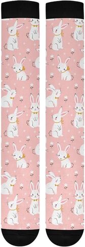 Kigai Knee High Socks Easter Bunny Egg Compression Sock 1 Pair Casual Athletic Tube Socks for Soccer Women Men Medical Nurse Warm Stockings, 20-30mmHg in Saudi Arabia