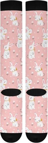 Kigai Knee High Socks Easter Bunny Egg Compression Sock 1 Pair Casual Athletic Tube Socks for Soccer Women Men Medical Nurse Warm Stockings, 20-30mmHg in Saudi Arabia