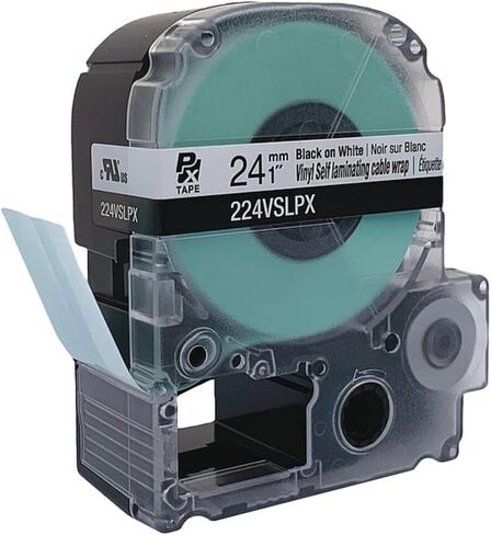 Epson LABELWORKS 224VSLPX Label Tape - Black on White - 1" (24mm) in Saudi Arabia