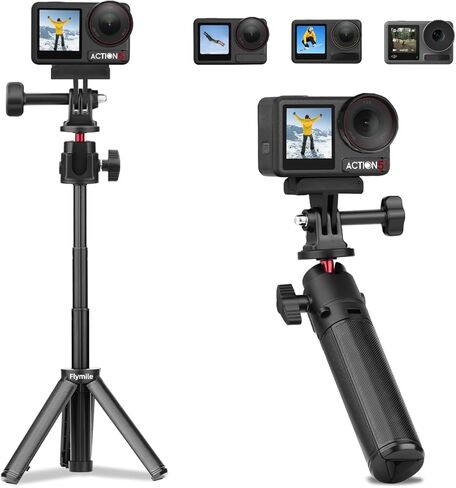 Pocket 3 Tabletop Selfie Stick Tripod for DJI Osmo Pocket 3, Lightweight Desktop Mini Extendable Stand for DJI Osmo Action 5 Pro/4/3,for Gopro,for Insta360,for AKASO Camera Accessories(Black) in Kuwait