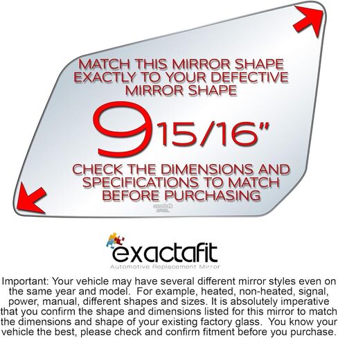 Driver Side Mirror Glass Replacement For 2009-2016 Chevy Traverse, 2007-2017 GMC Acadia, 2007-2010 Saturn Outlook Left Door Mirrors With Adhesives exactafit 8762L in Saudi Arabia
