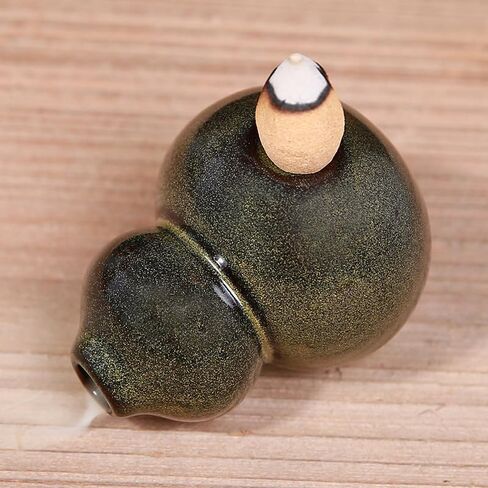 Ceramic Backflow Incense Burner, Gourd-Shaped Waterfall Smoke Holder, Handmade Classical Zen Incense Holder for Meditation, Home Decor & Tea Room in Kuwait