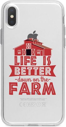 DistinctInk Clear Shockproof Hybrid Case for iPhone 14 Pro MAX (6.7" Screen) - TPU Bumper, Acrylic Back, Tempered Glass Screen Protector - Life is Better Down on The Farm in Saudi Arabia