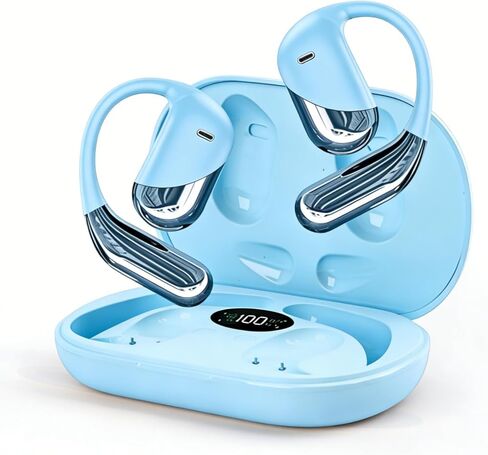 Wireless Earbuds Bluetooth 5.3 Headphones with Digital Display Charging Case Touch Control in-Ear Earphones with Built-in Microphone IPX7 Waterproof Stereo Earphones for Running Walking Workout in Kuwait