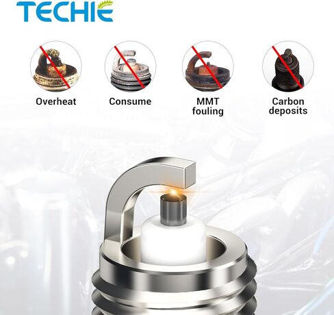 TECHIE T-F6RTI Iridium Spark Plug Replace for NGK 3484/BPR6EIX BPR6EGP, NGK BPR6ES F6RTC,BOSCH WR7DS, CHAMPION RN10GY RN8WYP, DENSO W20EP-GU W20EP-ZU,OEM (1) in Kuwait