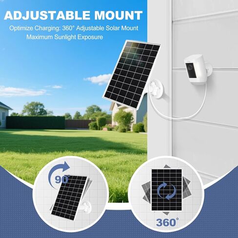 2 حزمة من الألواح الشمسية 8 واط للكاميرا الحلقية اللاسلكية الخارجية، متوافقة مع الكاميرا الخارجية (كاميرا لاصقة)، كاميرا خارجية بلس، كاميرا لاصقة برو، بطارية كاميرا سبوتلايت/زائد/برو، شحن سريع in Kuwait