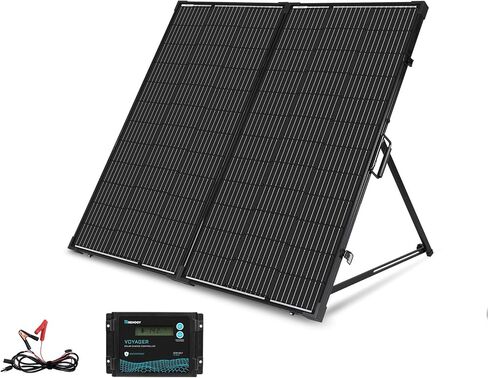 حقيبة لوحة شمسية محمولة 200 وات 12 فولت من رينوجي مع وحدة تحكم شحن مقاومة للماء 20 أمبير، لوحة شمسية قابلة للطي 200 وات مع مسند قابل للتعديل، شاحن شمسي لمحطة الطاقة، عربة سكن متنقلة، تخييم، خارج الشبكة in Kuwait