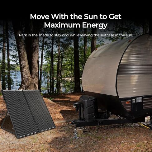 حقيبة لوحة شمسية محمولة 200 وات 12 فولت من رينوجي مع وحدة تحكم شحن مقاومة للماء 20 أمبير، لوحة شمسية قابلة للطي 200 وات مع مسند قابل للتعديل، شاحن شمسي لمحطة الطاقة، عربة سكن متنقلة، تخييم، خارج الشبكة in Kuwait
