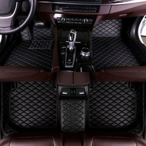 سجادات أرضية سيارة مخصصة لسيارة Mercedes-Benz A/B/C/E/S/ML/GL/GLA/GLC Class W169 W203 GLE GLK GLS SL SLC SLK سجاد جلدي مقاوم للماء غير قابل للانزلاق (أسود) in Saudi Arabia