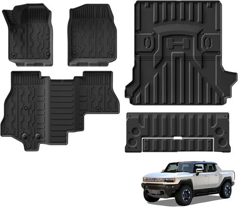 SMABEE Truck Bed Mat for GMC Hummer EV Pickup Truck 2026 2025 2024 2023 2022 All Weather TPE Bed Liner Heavy Duty Cargo Trunk Mat Protection Pad Interior Accessories Black in Saudi Arabia