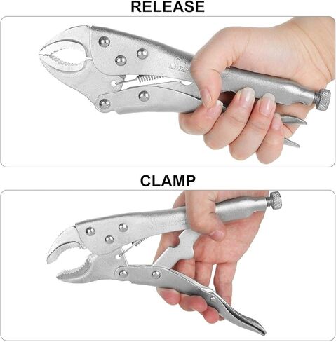 3 PCS VISE-GRIP Curved Jaw Locking Pliers (10inch) with Wire Cutter Curved Jaw for tightening,clamping,twisting,and turning,Chrome-vanadium Steel Curved Jaw Locking Vise Plier Grips Wrench in Kuwait