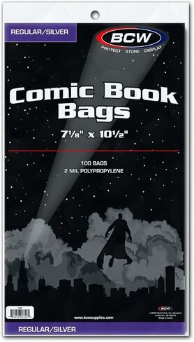 BCW Silver Age Comic Book Bags and Boards | 200 Packs | Acid-Free Comic Book Storage | Clear Comic Book Sleeves and Boards | Perfect for Collectors in Saudi Arabia