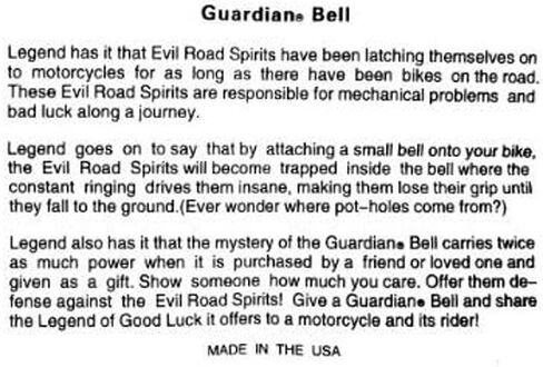 Guardian Bell Elephant W/Free Ride to Live Patch Biker Gremlin متوافق مع Harley Motorcycle Ride in Saudi Arabia