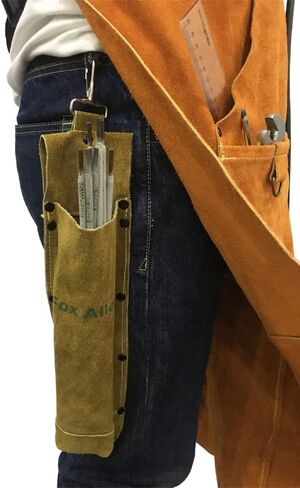 100% الجلود قوس قضيب لحام حقيبة حامل القطب الكهربائي مقاومة للهب الحرارة الأجهزة أداة الخصر حقيبة تخزين يمكن لعصا لحام الحاويات in Kuwait