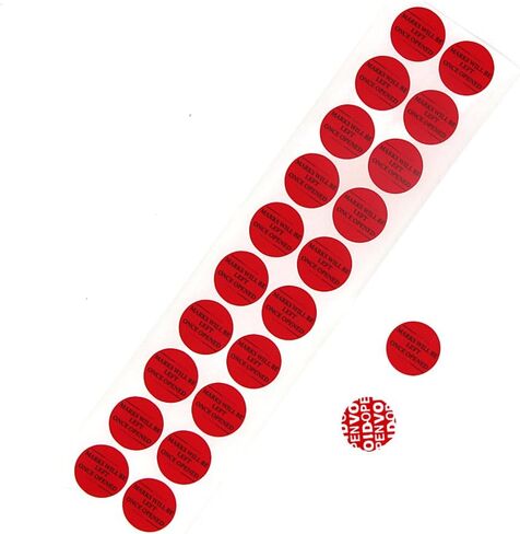 Solitary Walker 200Pcs Tamper Evident Security Void Stickers Diameter 1 inch Round Red Complete Transfer Tamper Proof Labels Safety Torn up Invalid Seals Tape in Kuwait