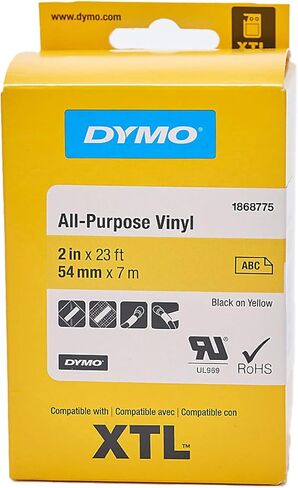 ملصقات الفينيل DYMO XTL لجميع الأغراض، 1/2 بوصة × 23 بوصة، أسود على شفاف in Saudi Arabia