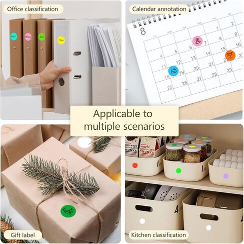 3/4 Inch Circle Dot Stickers 1000PCS White Blank Color Coding Thermal Labels Dots Writable Printable Small Round Dot Stickers for Office, Inventory, Garage in Saudi Arabia