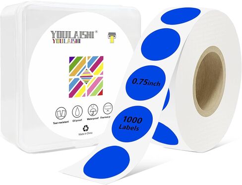 3/4 Inch Circle Dot Stickers 1000PCS White Blank Color Coding Thermal Labels Dots Writable Printable Small Round Dot Stickers for Office, Inventory, Garage in Saudi Arabia