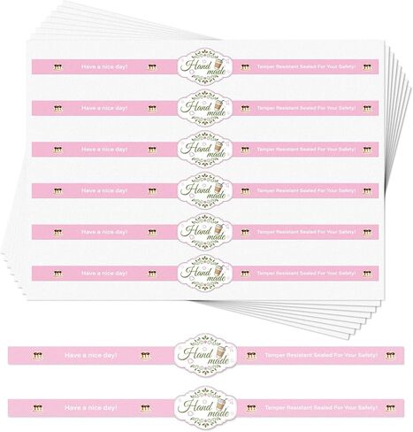 300 PCS Food Retail Packing Seal Sticker Labels 9x1 Inch Tamper Proof Safe Secure White Vinyl Label for Handmade Baking Goods Cookie Cake Craft Gift Box in Kuwait