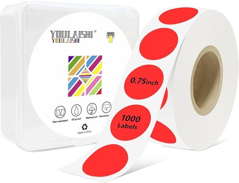 3/4 Inch Circle Dot Stickers 1000PCS White Blank Color Coding Thermal Labels Dots Writable Printable Small Round Dot Stickers for Office, Inventory, Garage in Saudi Arabia