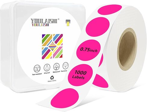 3/4 Inch Circle Dot Stickers 1000PCS White Blank Color Coding Thermal Labels Dots Writable Printable Small Round Dot Stickers for Office, Inventory, Garage in Saudi Arabia