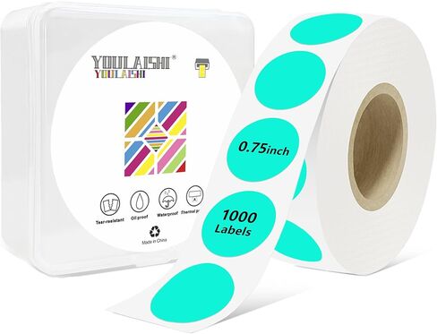 3/4 Inch Circle Dot Stickers 1000PCS White Blank Color Coding Thermal Labels Dots Writable Printable Small Round Dot Stickers for Office, Inventory, Garage in Saudi Arabia