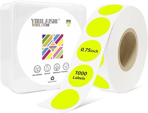 3/4 Inch Circle Dot Stickers 1000PCS White Blank Color Coding Thermal Labels Dots Writable Printable Small Round Dot Stickers for Office, Inventory, Garage in Saudi Arabia