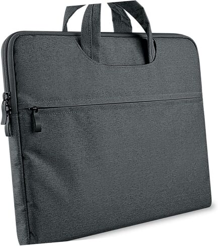 POPETPOP Fashion Portable Computer Bag for Dark Gray Laptop Tote Briefcase Durable Cloth Material Shock Absorption Scratch Protection for Business in Saudi Arabia