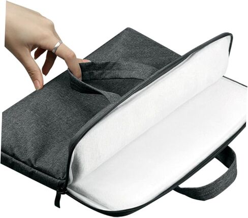 POPETPOP Fashion Portable Computer Bag for Dark Gray Laptop Tote Briefcase Durable Cloth Material Shock Absorption Scratch Protection for Business in Saudi Arabia